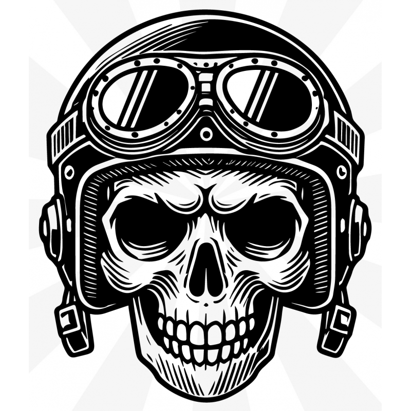 Skull Helmet Motorbike Sticker