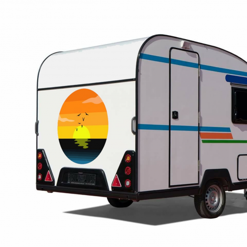Karavan Manzara Sticker Karavan Manzara Sticker