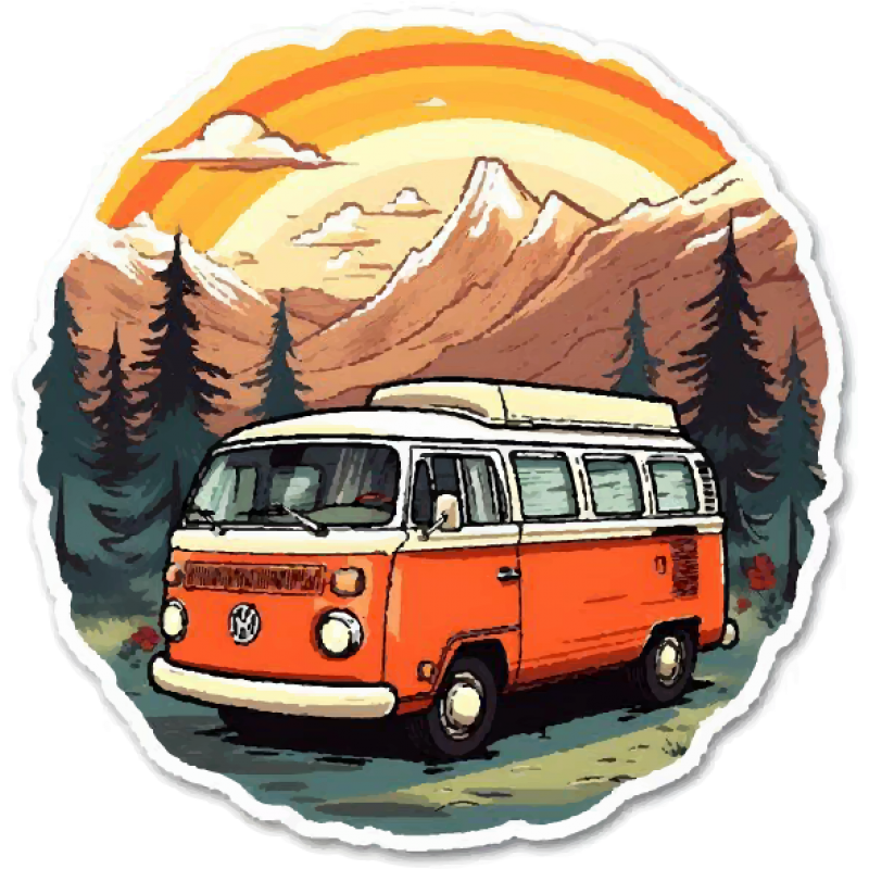 Kamp Arabası Sticker Kamp Arabası Sticker