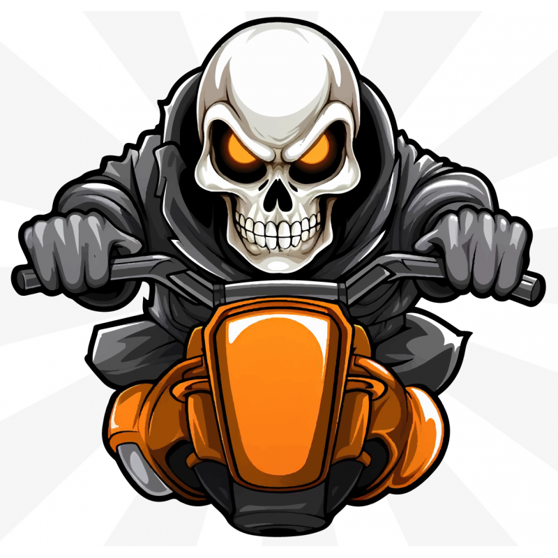 Skull Biker Sticker