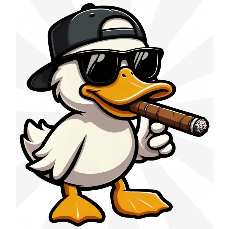 Cool Duck with Cigar Sticker Cool Duck with Cigar Sticker