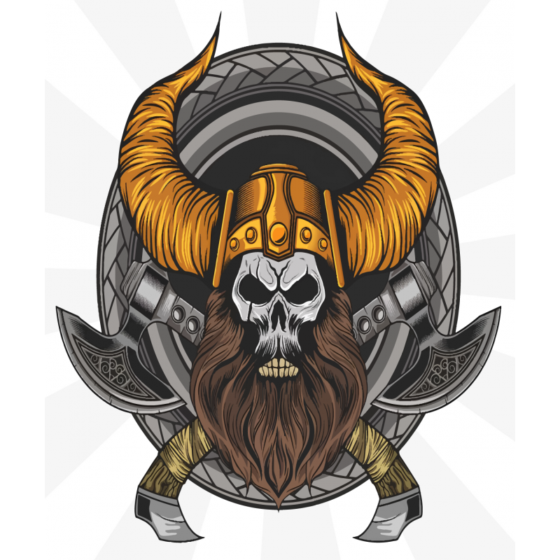 Viking Skull Warrior Sticker Viking Skull Warrior Sticker