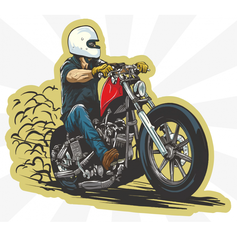 Vintage Rider in Motion Sticker Vintage Rider in Motion Sticker
