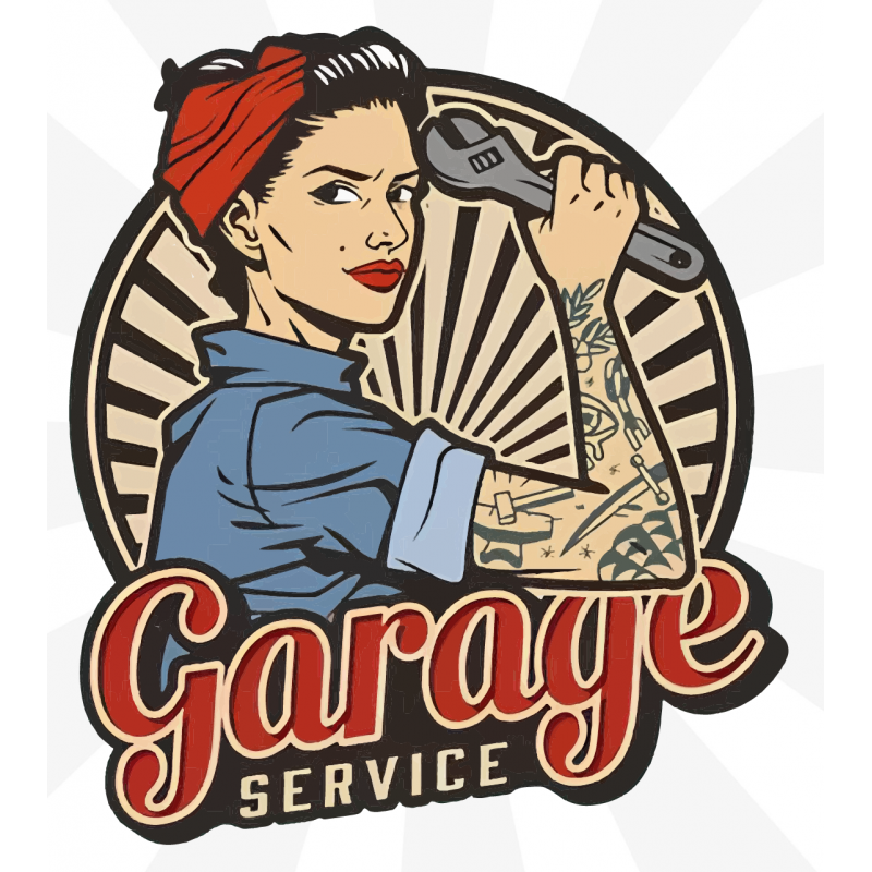 Vintage Garage Girl Sticker Vintage Garage Girl Sticker