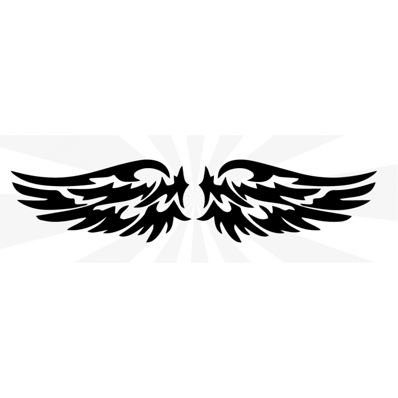 Siyah Tribal Melek Kanatları Sticker
