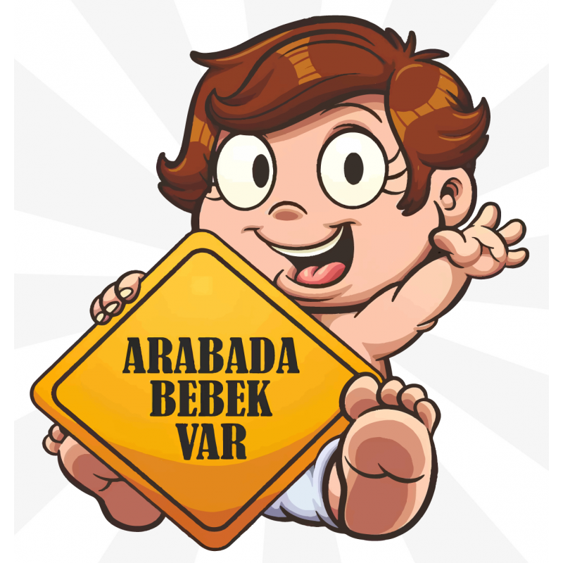 Araba Bebek Var Sticker Araba Bebek Var Sticker