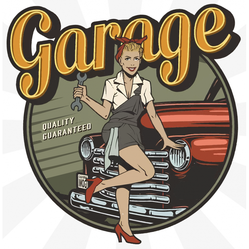 Vintage Garage Girl Sticker Vintage Garage Girl Sticker