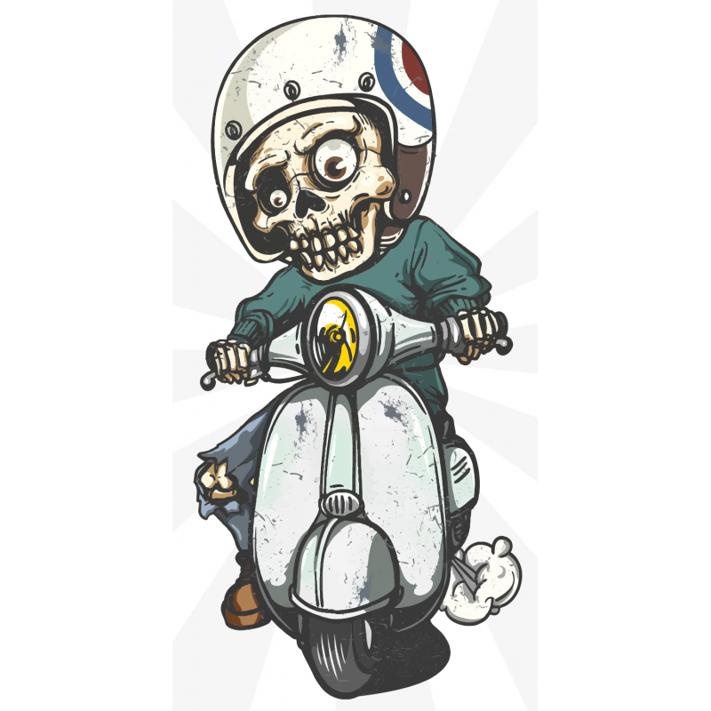 Scooter Skeleton Rider Sticker
